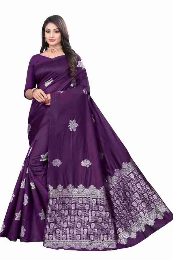 Purple_Soft_jequard_Weaving_Silk_Saree