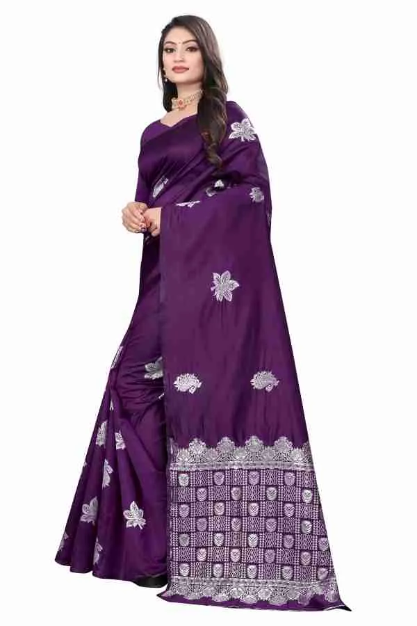 Purple_Soft_jequard_Weaving_Silk_Saree
