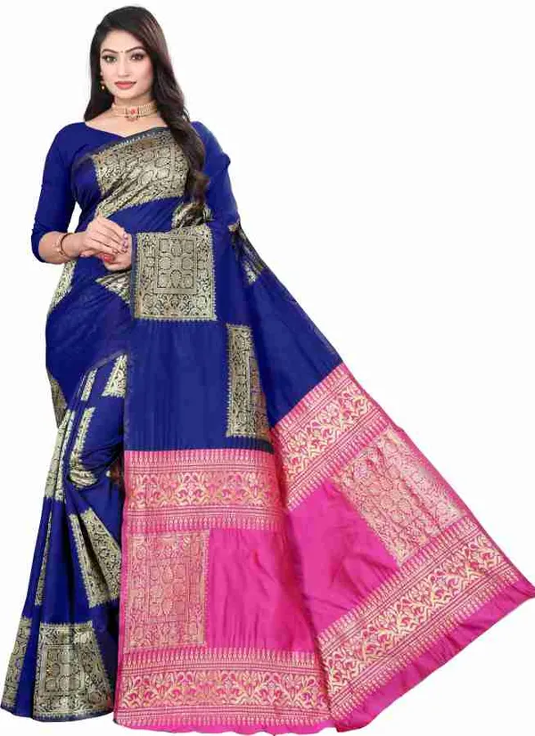 Blue_Soft_Jequard_Weaving_Silk_Saree