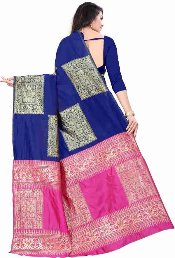 Blue_Soft_Jequard_Weaving_Silk_Saree