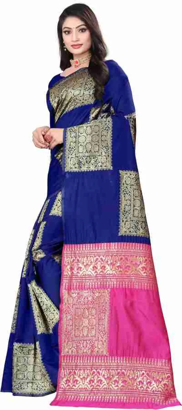 Blue_Soft_Jequard_Weaving_Silk_Saree