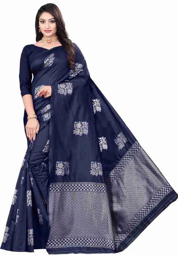 Blue_Soft_Jequard_Weaving_Silk_Saree