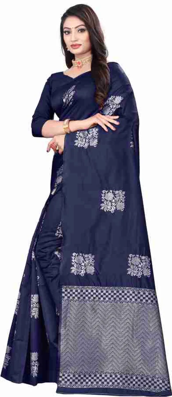 Blue_Soft_Jequard_Weaving_Silk_Saree