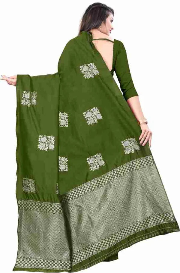 Green_Soft_Jequard_Weaving_Silk_Saree