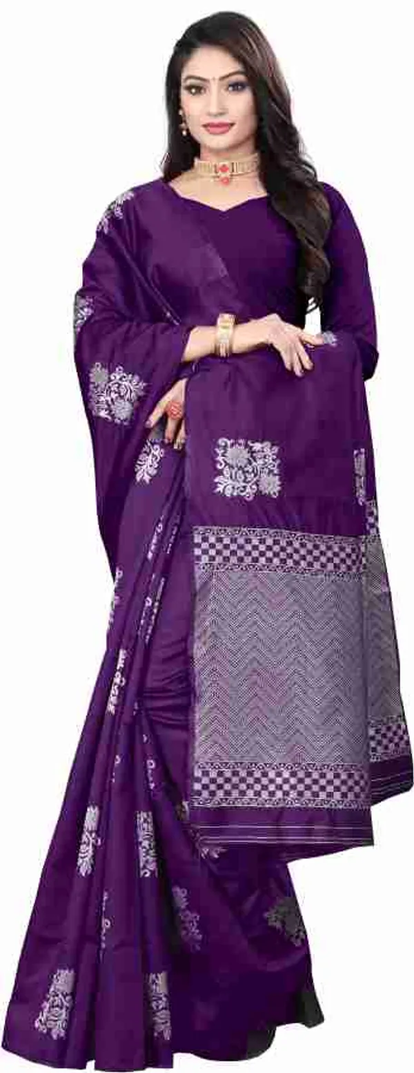 Purple_Soft_Jequard_Weaving_Silk_Saree