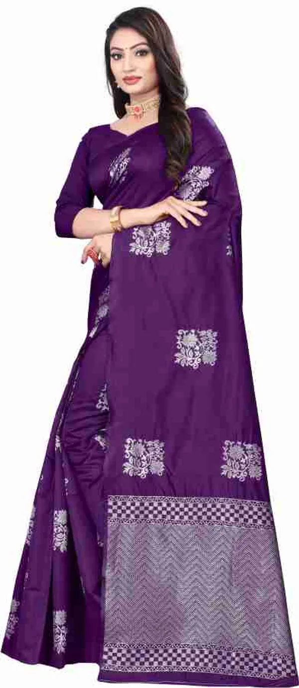 Purple_Soft_Jequard_Weaving_Silk_Saree