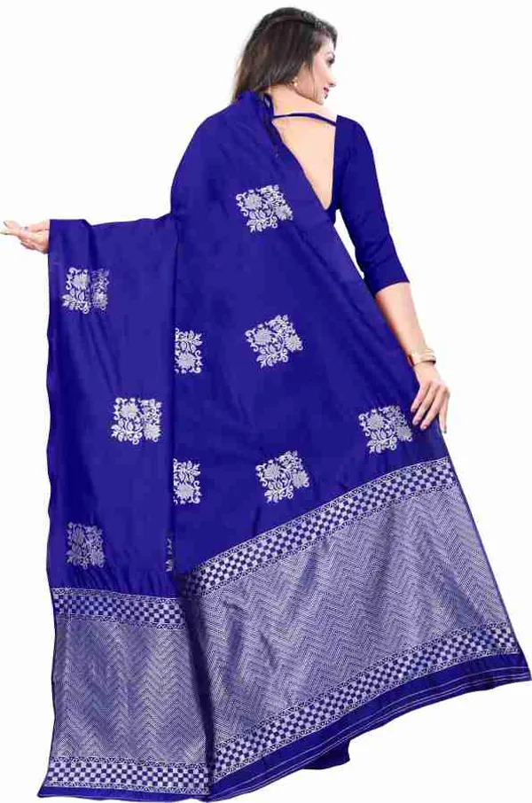 Royal_Blue_Soft_Jequard_Weaving_Silk_Saree