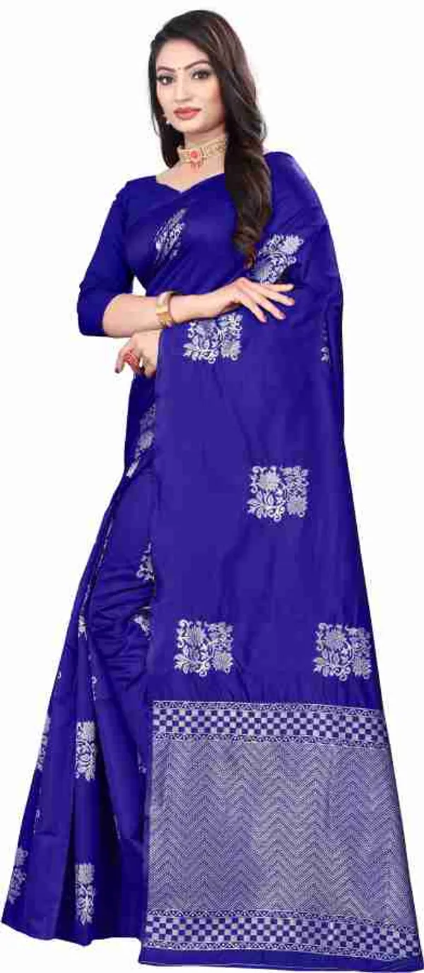 Royal_Blue_Soft_Jequard_Weaving_Silk_Saree
