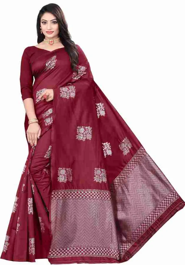 Red_Soft_Jequard_Weaving_Silk_Saree