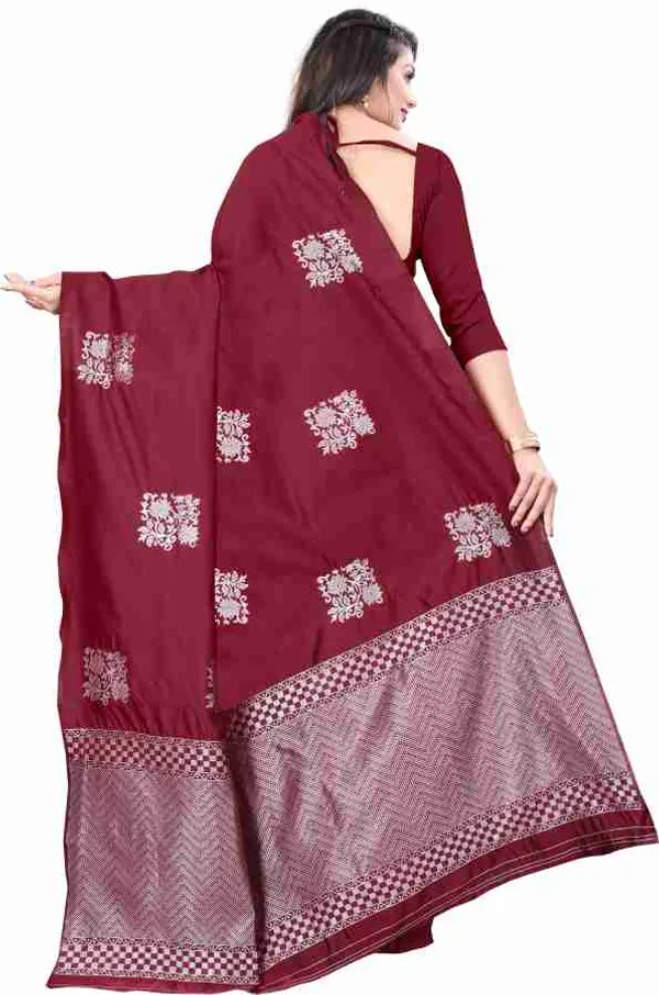 Red_Soft_Jequard_Weaving_Silk_Saree