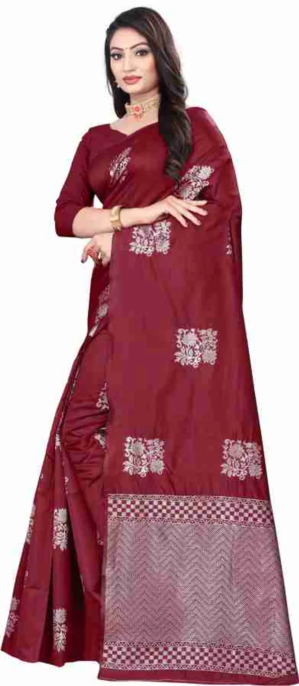 Red_Soft_Jequard_Weaving_Silk_Saree