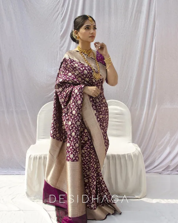 Purple_Soft_jequard__Weaving_Silk_Saree