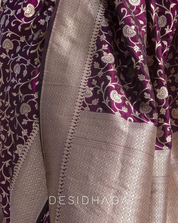 Purple_Soft_jequard__Weaving_Silk_Saree