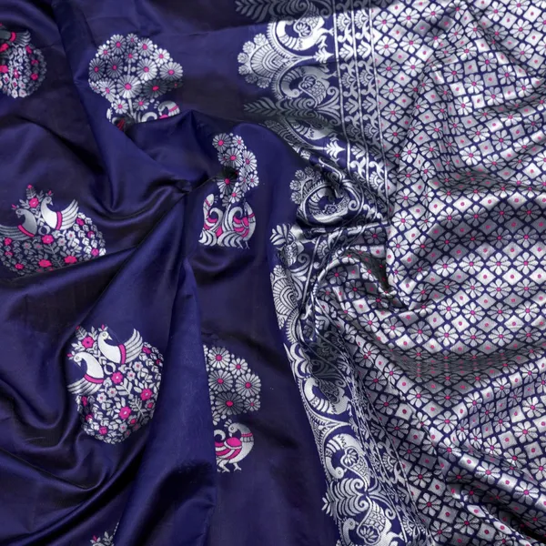 Blue_Soft_jequard__Weaving_Silk_Saree
