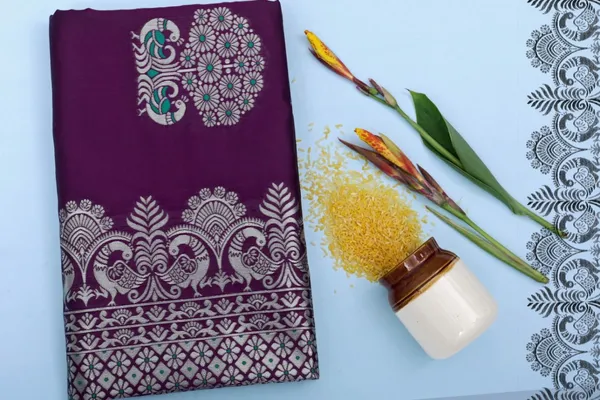 Purple_Soft_jequard__Weaving_Silk_Saree