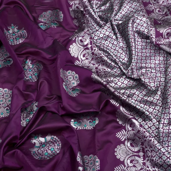 Purple_Soft_jequard__Weaving_Silk_Saree