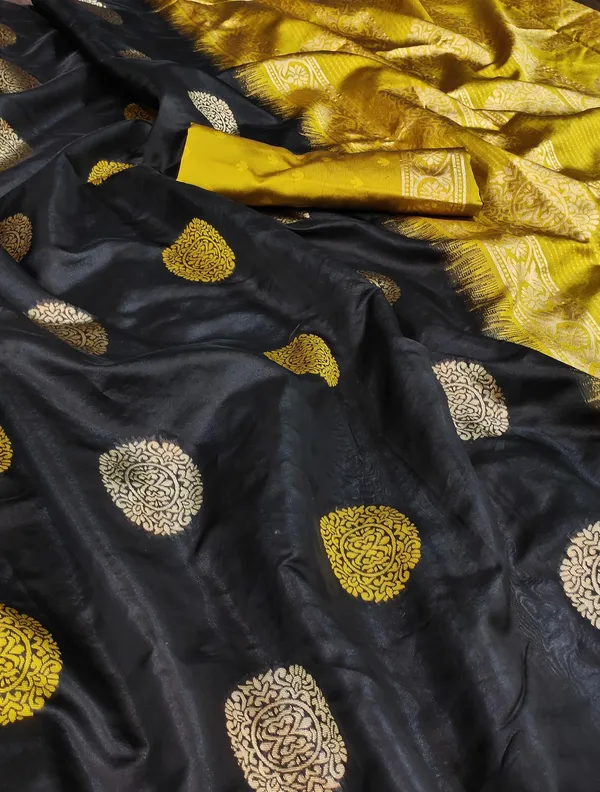 Black_Soft_jequard__Weaving_Silk_Saree