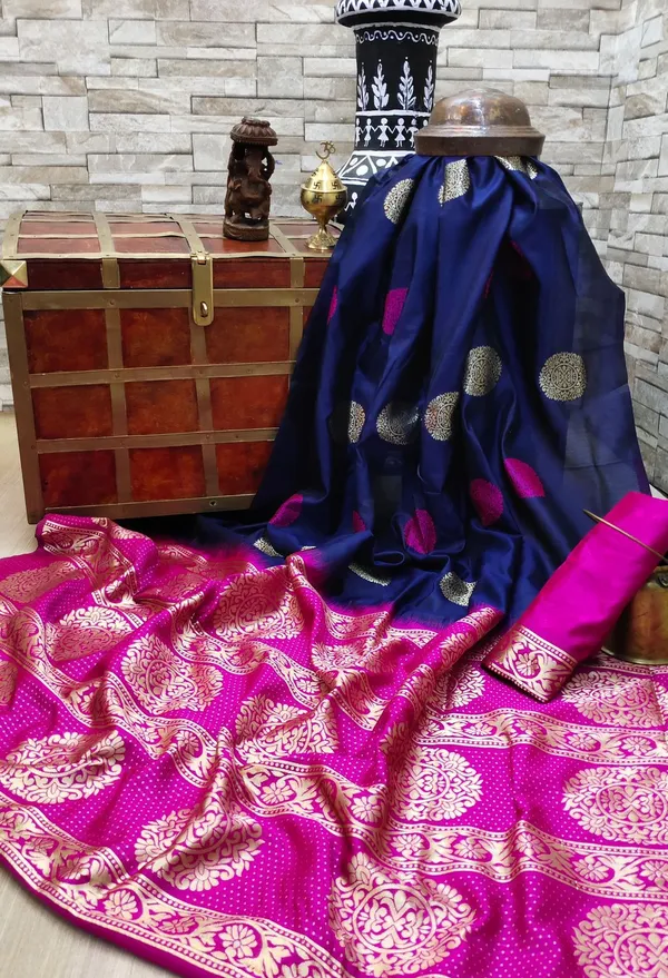 Blue_Soft_jequard__Weaving_Silk_Saree