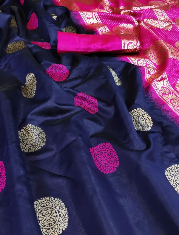 Blue_Soft_jequard__Weaving_Silk_Saree