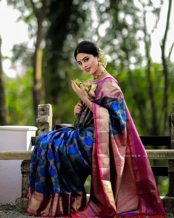 Blue_Soft_jequard__Weaving_Silk_Saree