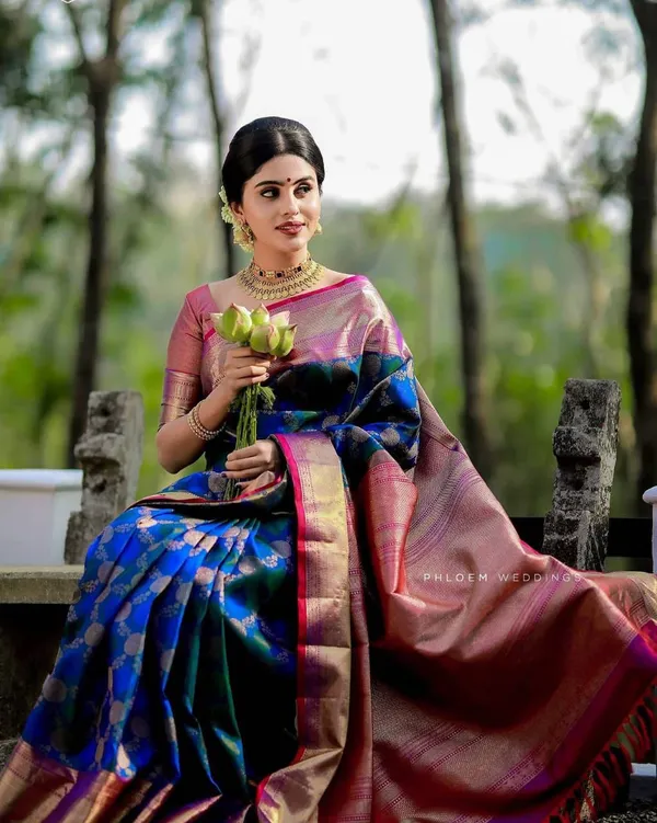 Blue_Soft_jequard__Weaving_Silk_Saree