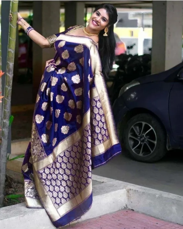 Blue_Soft_jequard__Weaving_Silk_Saree