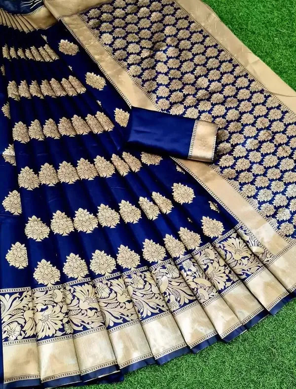 Blue_Soft_jequard__Weaving_Silk_Saree