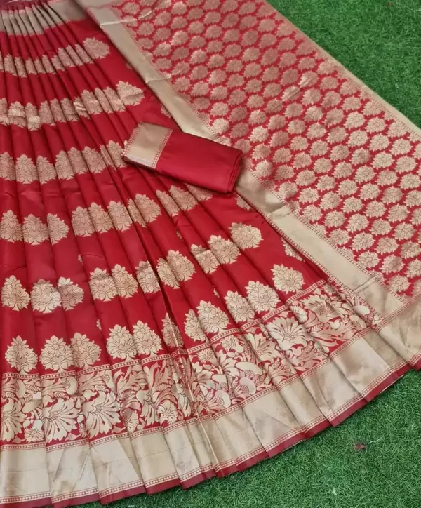 Red_Soft_jequard__Weaving_Silk_Saree