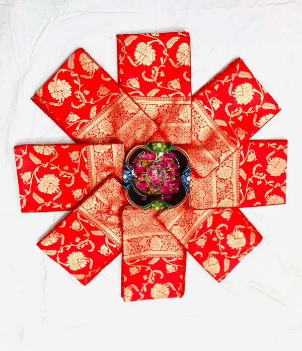 Red_Soft_jequard__Weaving_Silk_Saree