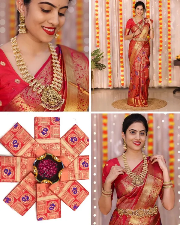 Goldred_Soft_jequard__Weaving_Silk_Saree
