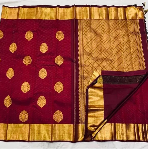 Maroon_Soft_jequard__Weaving_Silk_Saree