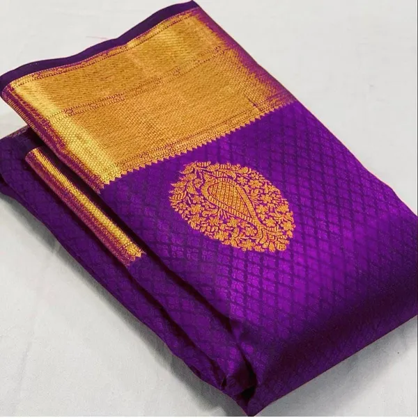 Purple_Soft_jequard__Weaving_Silk_Saree