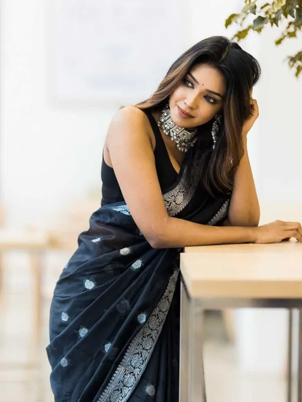 Black_Soft_jequard_Weaving_Silk_Saree