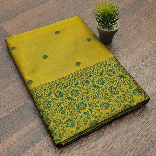 Mahendi_Soft_jequard_Weaving_Silk_Saree
