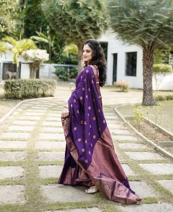 Purple_Soft_jequard__Weaving_Silk_Saree