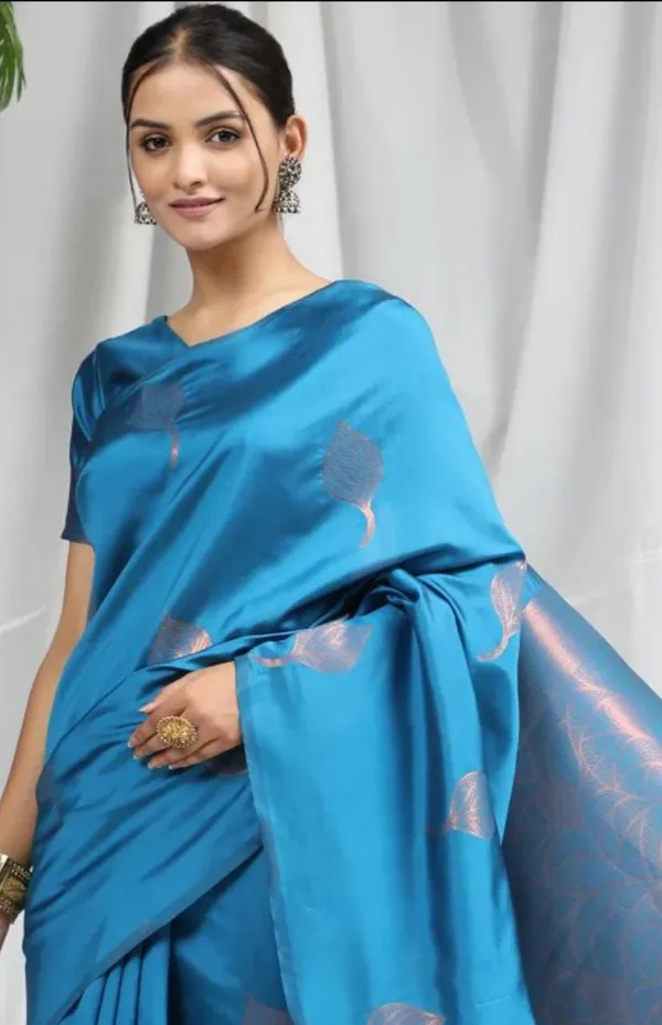 Sky_Blue_Soft_jequard__Weaving_Silk_Saree