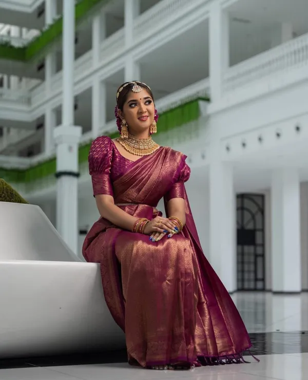 Wine_Soft_jequard_Weaving_Silk_Saree