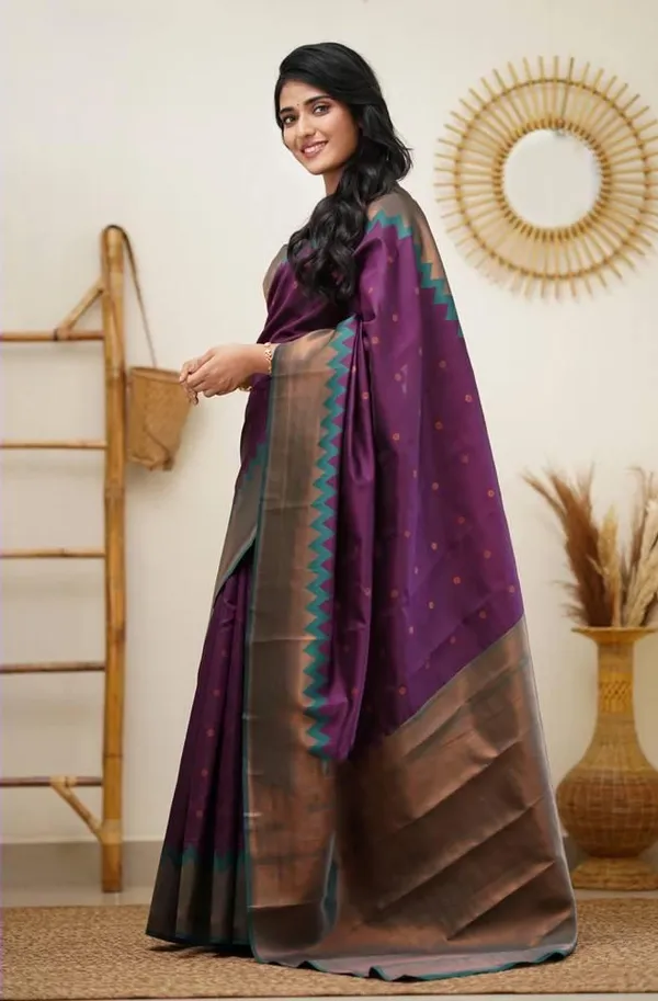 Purple_Soft_jequard__Weaving_Silk_Saree