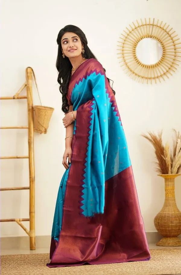 Sky_Blue_Soft_jequard__Weaving_Silk_Saree