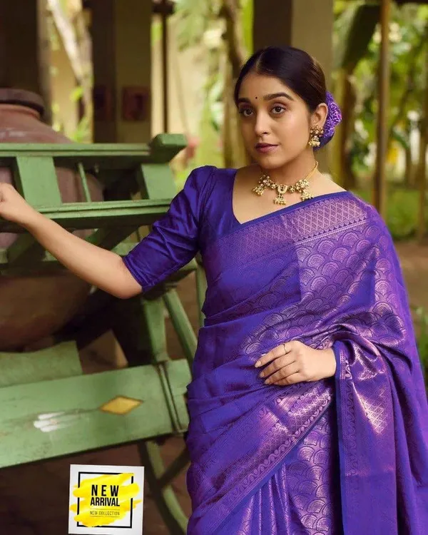 Purple_Soft_jequard__Weaving_Silk_Saree