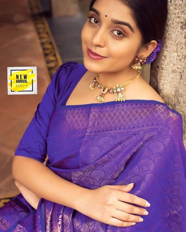 Purple_Soft_jequard__Weaving_Silk_Saree