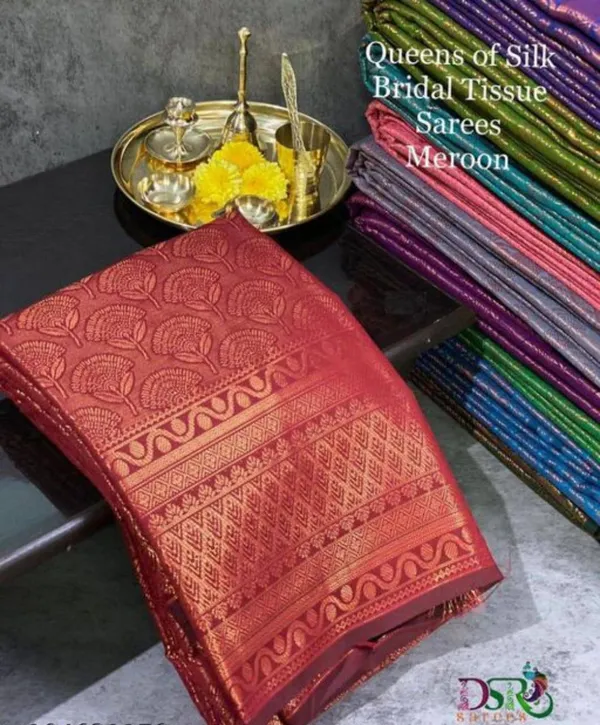 Red_Soft_jequard__Weaving_Silk_Saree