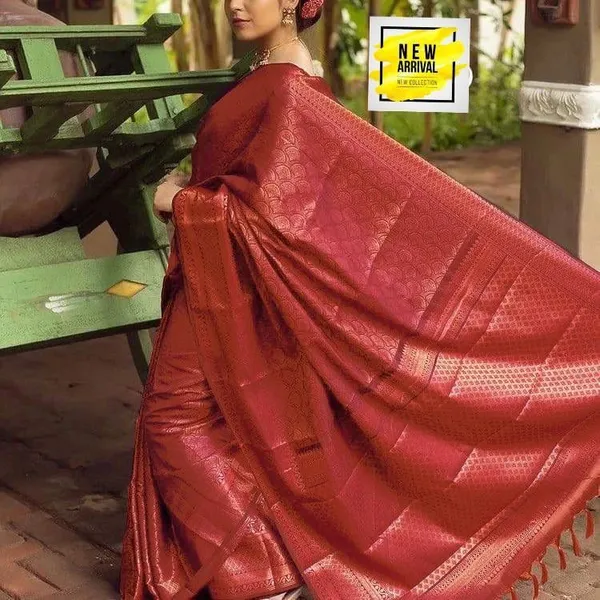 Red_Soft_jequard__Weaving_Silk_Saree