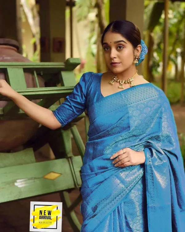Sky_Blue_Soft_jequard__Weaving_Silk_Saree