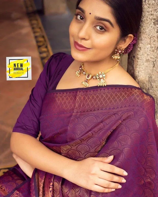 Wine_Soft_jequard__Weaving_Silk_Saree