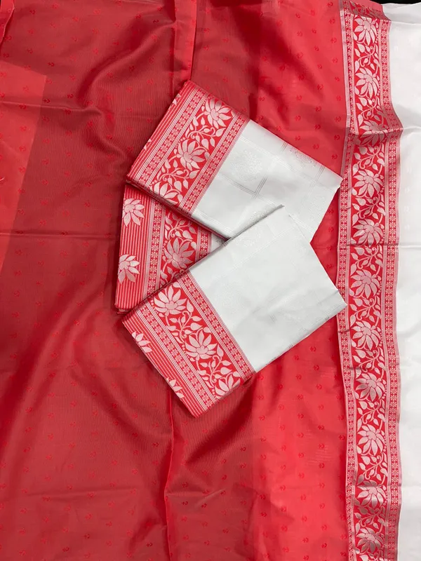 White_Soft_jequard__Weaving_Silk_Saree