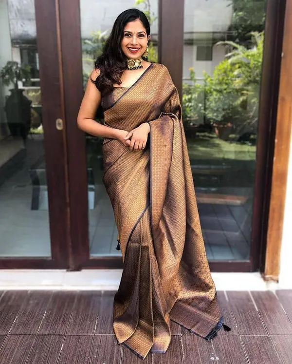 Black_Soft_jequard__Weaving_Silk_Saree