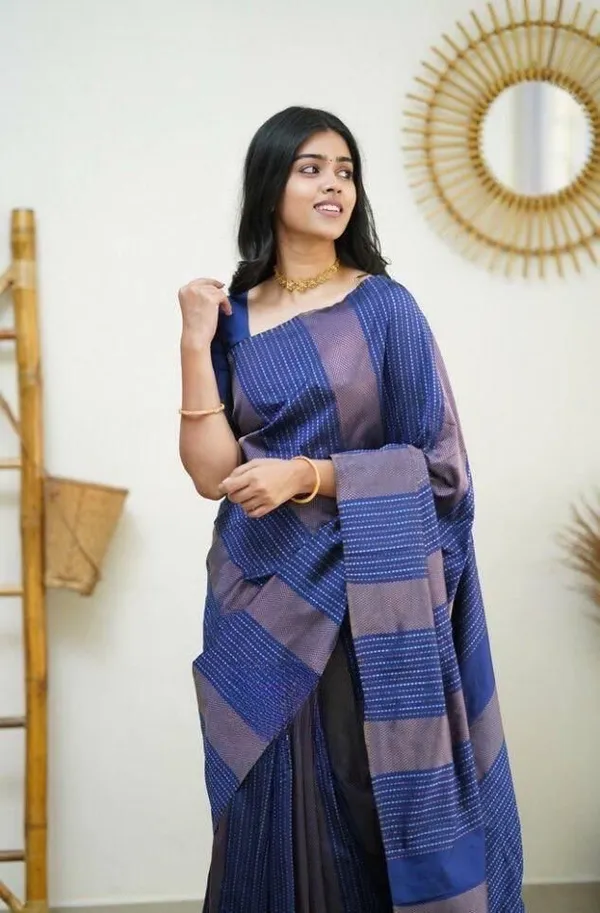 Blue_Soft_jequard__Weaving_Silk_Saree
