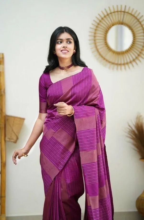 Purple_Soft_jequard__Weaving_Silk_Saree