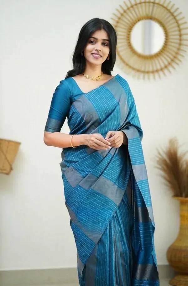Sky_Blue_Soft_jequard__Weaving_Silk_Saree